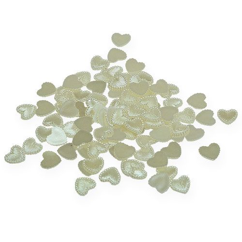 Floristik24 Mélange de cœurs en crème 1,3cm 300P