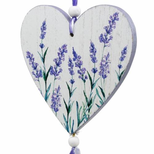 Floristik24 Coeur avec motif lavande à accrocher, mariage, décoration d&#39;été méditerranéenne, Saint Valentin, coeur lavande 4pcs