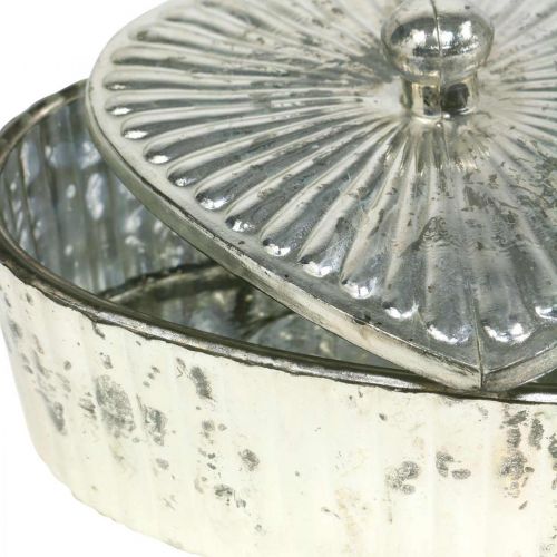 Bocal coeur avec couvercle bocal verre coeur champagne 15.5×15×10cm