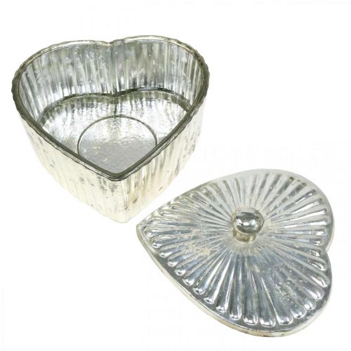 Article Bocal coeur avec couvercle bocal verre coeur champagne 15.5×15×10cm