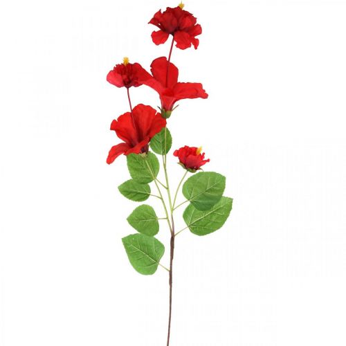 Floristik24 Fleur artificielle branche d&#39;hibiscus branche déco rouge hibiscus H107cm