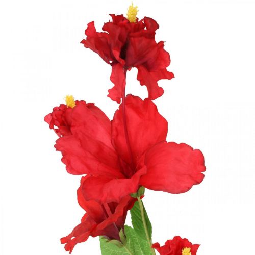 Fleur artificielle branche d'hibiscus branche déco rouge hibiscus H107cm