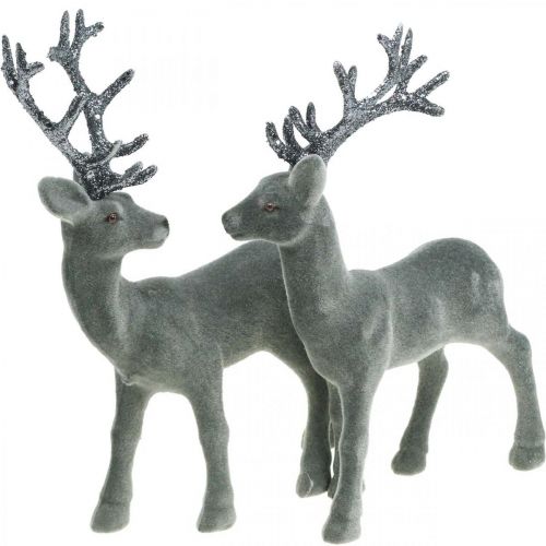 Article Déco cerf déco figure déco renne anthracite H20cm 2pcs