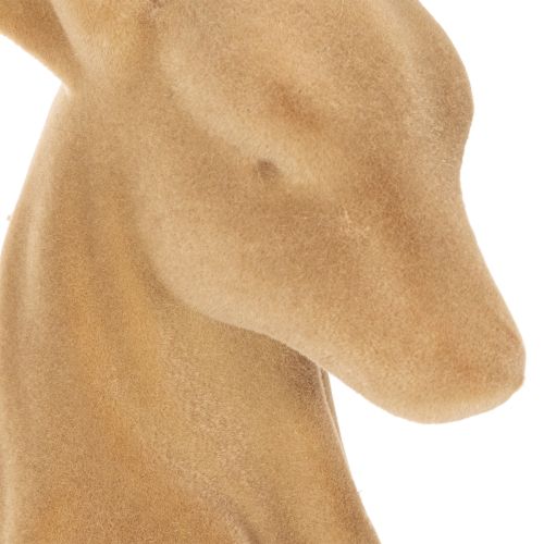 Figurine décorative cerf assis avec bois dorés 58 cm en matériau floqué marron clair | Floristik24.fr