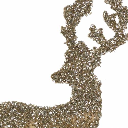 Article Bouchon décoratif cerf paillettes or assorti 8/10cm 18 pcs