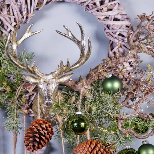 Floristik24 Tête de cerf pour la décoration murale or, argent 36cm x 48cm