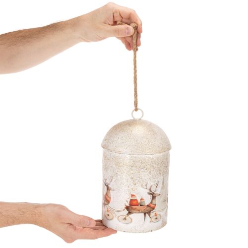 Cloche décorative de Noël en métal avec motif renne, 26 cm | Floristik24.fr