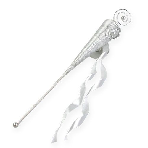 Floristik24 Flûte satinée blanche 40 cm 3 p.