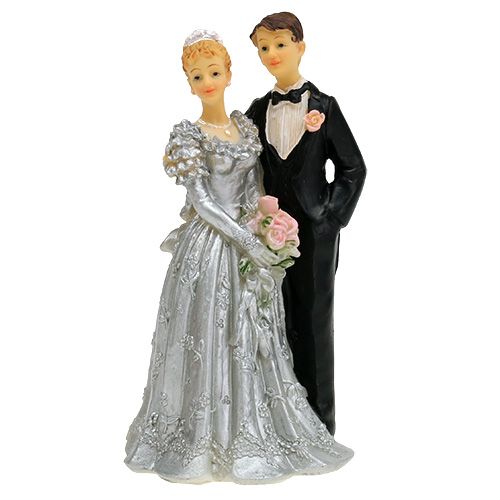 Floristik24 Couple de mariés pour noces d'argent 14cm