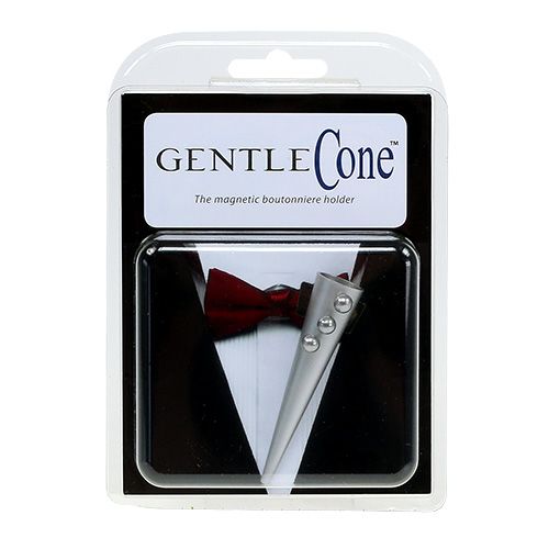 Article Épingle de mariage avec aimant, argent mat 7cm