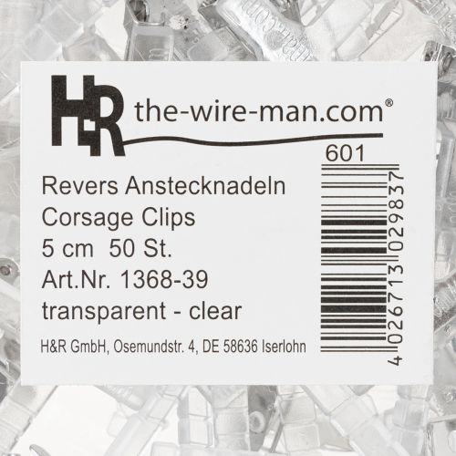 Article Épingles de mariage transparentes/argentées 5 cm 50 pièces