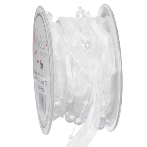 Floristik24 Ruban de mariage blanc 20 mm 5 m