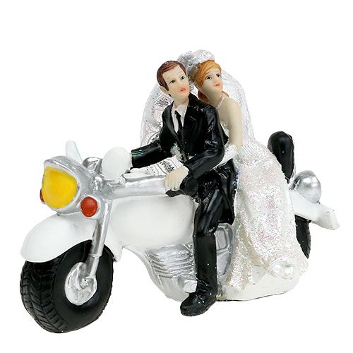 Floristik24 Figurine de mariage mariés à moto 9 cm