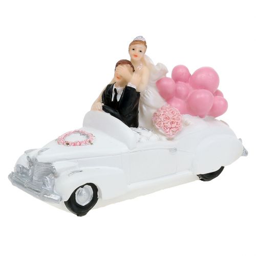Floristik24 Figurine nuptiale jeunes mariés en voiture 16 cm