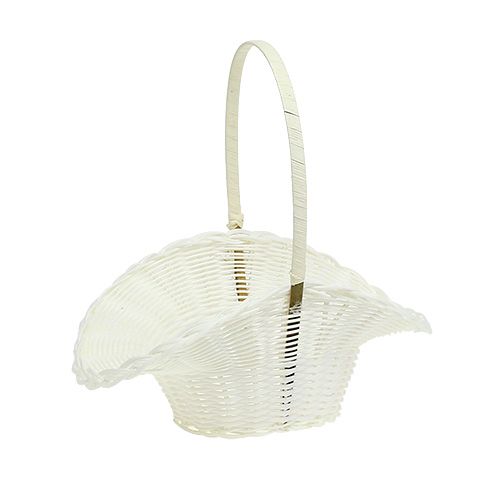 Floristik24 Panier Mariage Blanc Ø13.5cm H30cm