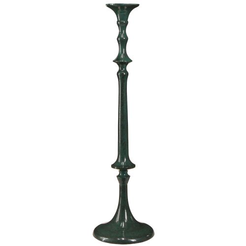 Article Bougeoir haut métal aspect céramique vert H49cm