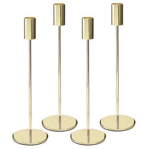 Article Bougeoir haut en métal doré 27,5 cm 4 pièces
