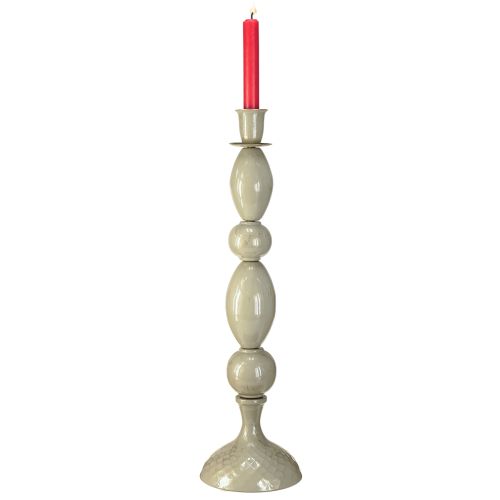 Article Bougeoir haut en métal gris doré 51cm