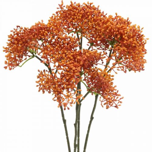 Floristik24 Branche de Sureau Fleur Artificielle d&#39;Orange 52cm 4pcs