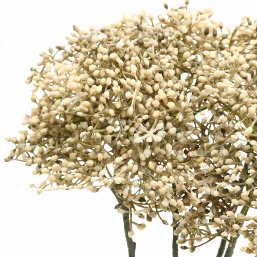Article Branche de fleur décorative blanche crème de sureau artificielle 52cm 4pcs
