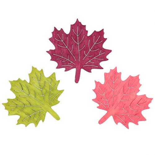 Floristik24 Feuille d'érable en bois à parsemer, couleurs assorties 4 cm 72 p.