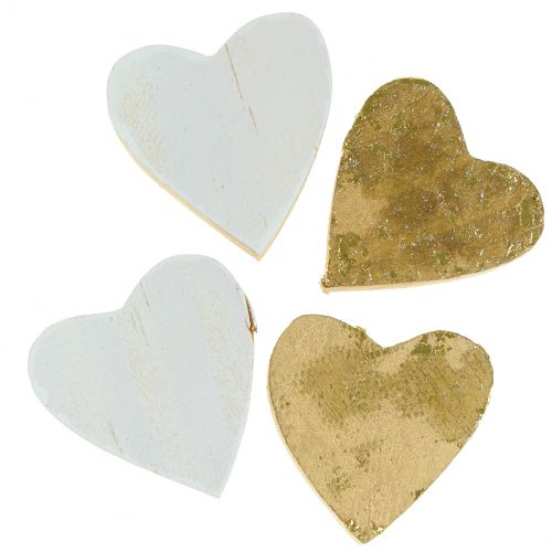 Coeur en bois dans un sachet 2cm - 4cm 24 pcs