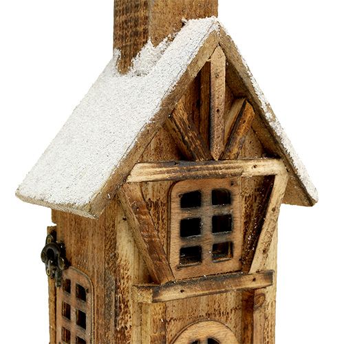 Floristik24 Eglise en bois avec éclairage LED nature, blanc 42cm