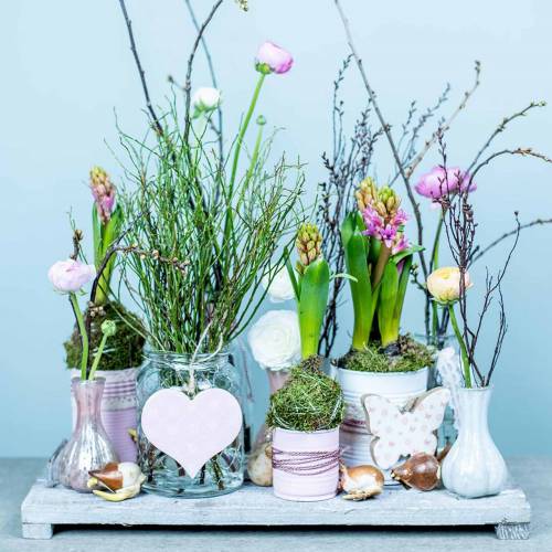 Floristik24 Plateau en bois avec pieds, décoration de table en shabby chic, plateau déco, vintage 50cm