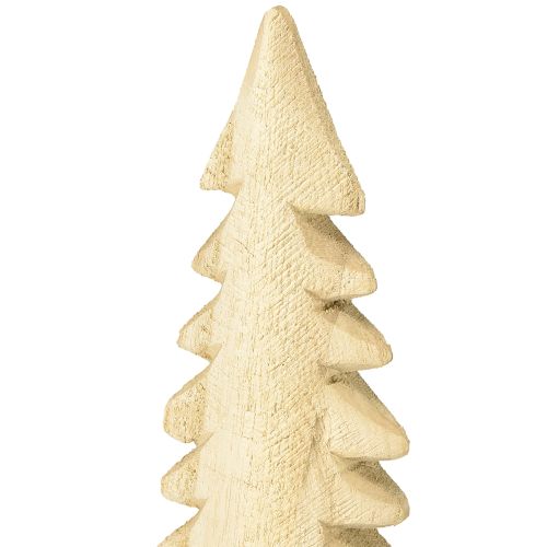 Article Décoration de sapin de Noël en bois naturel à poser H41cm