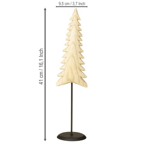 Article Décoration de sapin de Noël en bois naturel à poser H41cm