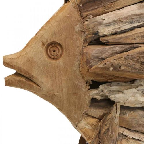 Article Déco poisson en bois grand, déco poisson debout H50cm