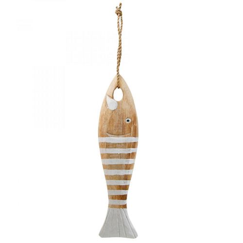 Décoration poisson en bois pendentif poisson maritime bois 28.5cm