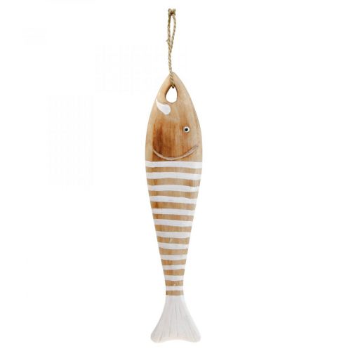 Décoration poisson en bois pendentif poisson maritime bois 49cm