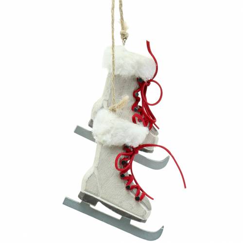 Floristik24 Patin à glace en bois blanc à suspendre 8cm 3 pcs