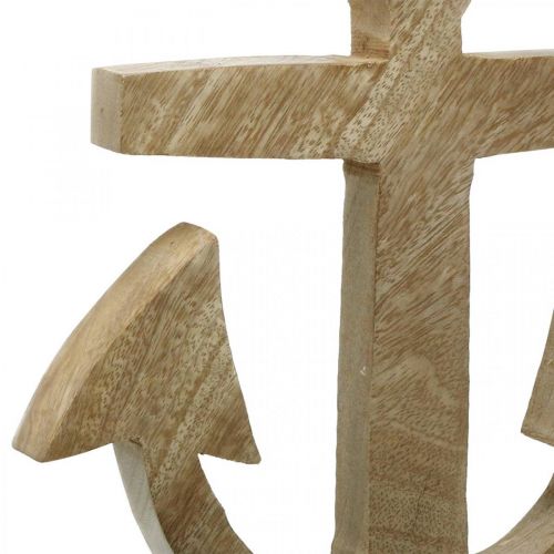 Article Ancre à Suspendre Cintre Nautique en Bois de Manguier Naturel H24.5cm