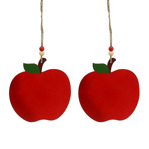Floristik24 Pomme de crabe à suspendre 12,5cm rouge 12pcs