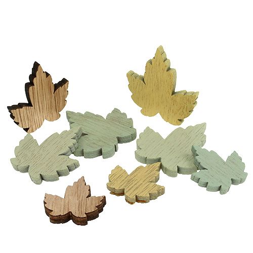 Floristik24 Mélange des feuilles d’érable en bois pastel 3cm - 4,5cm 24P