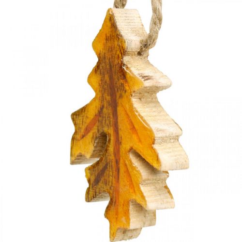 Article Feuilles décoratives en bois pour accrocher une décoration d'automne colorée 6,5 × 4 cm 12 pcs