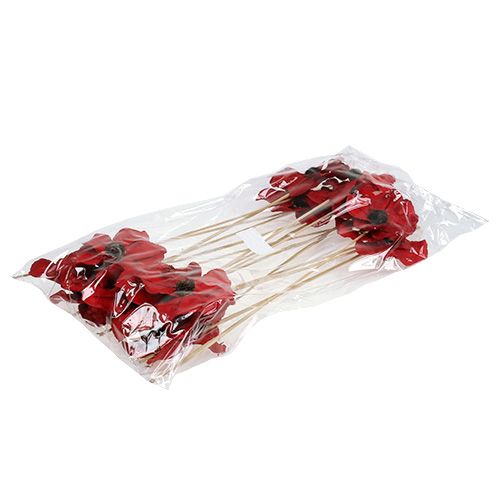 Article Fleur en bois comme plug rouge Ø9cm - 12cm L45cm 15 pcs