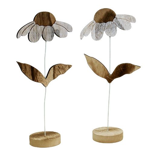 Floristik24 Fleur en bois nature 27cm x 12cm 2pcs
