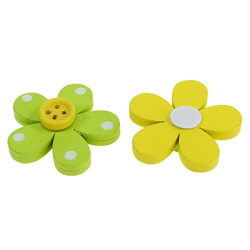 Floristik24 Fleur en bois à parsemer assortiment de couleurs 3 cm 24 p.