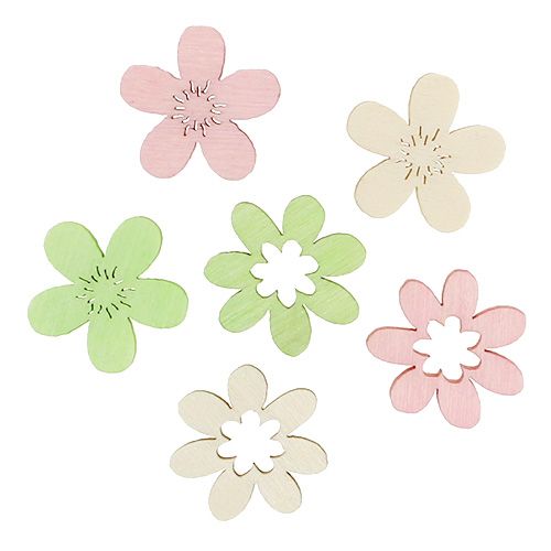 Floristik24 Fleurs en bois déco à parsemer Ø 2 cm pastel 144 p.