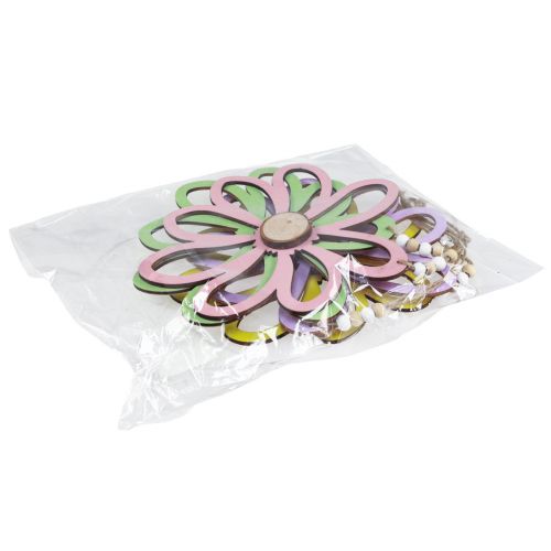 Article Fleurs en bois pendentif en bois fleurs décoration en bois Ø16cm 4pcs