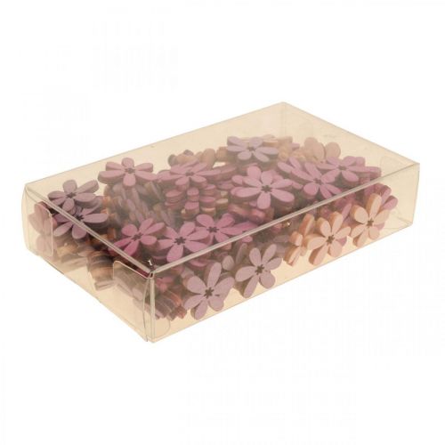 Floristik24 Fleurs en bois parsemer décoration fleurs bois violet/violet/rose Ø2cm 144p