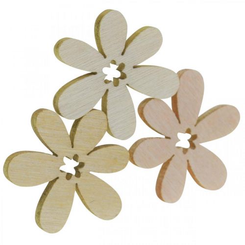 Floristik24 Fleurs en bois parsemer décoration fleurs bois orange/rose/blanc 2cm 144p