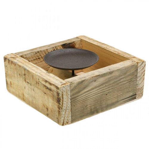 Floristik24 Bougeoir décoration de table bougeoir décoration bois 15×15cm