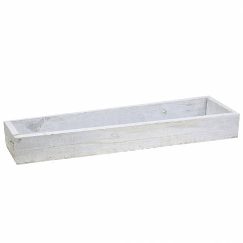 Floristik24 Plateau bois lavé blanc 55.5×15.5cm H7cm
