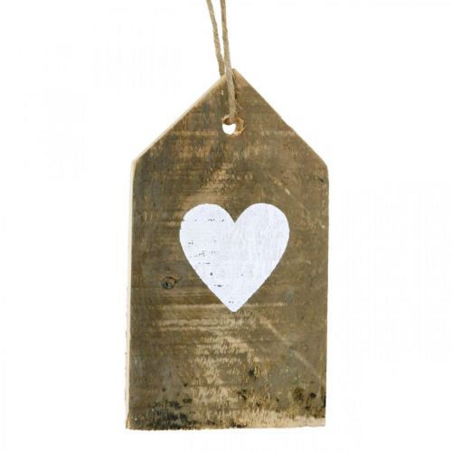 Floristik24 Maison avec coeur, décoration en bois à suspendre, décoration maison aspect antique H18cm