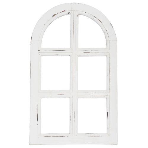 Floristik24 Décoration en bois shabby chic cadre de fenêtre décoratif bois blanc 29,5×48cm