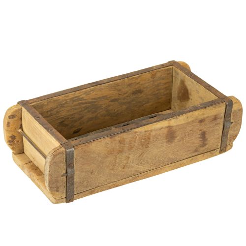 Floristik24 Décoration en bois vintage en forme de brique marron, rouille 31×14,5cm H9cm
